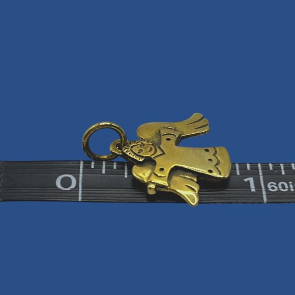 Jeep Collins Brass Angel Pendant Charm Gold Tone Jewelry Religious Inspirational - Picture 5 of 8